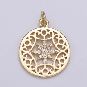 آویز گردنبند طلا 18 عیار زنانه قیراط طرح دونه برف کد GH2655