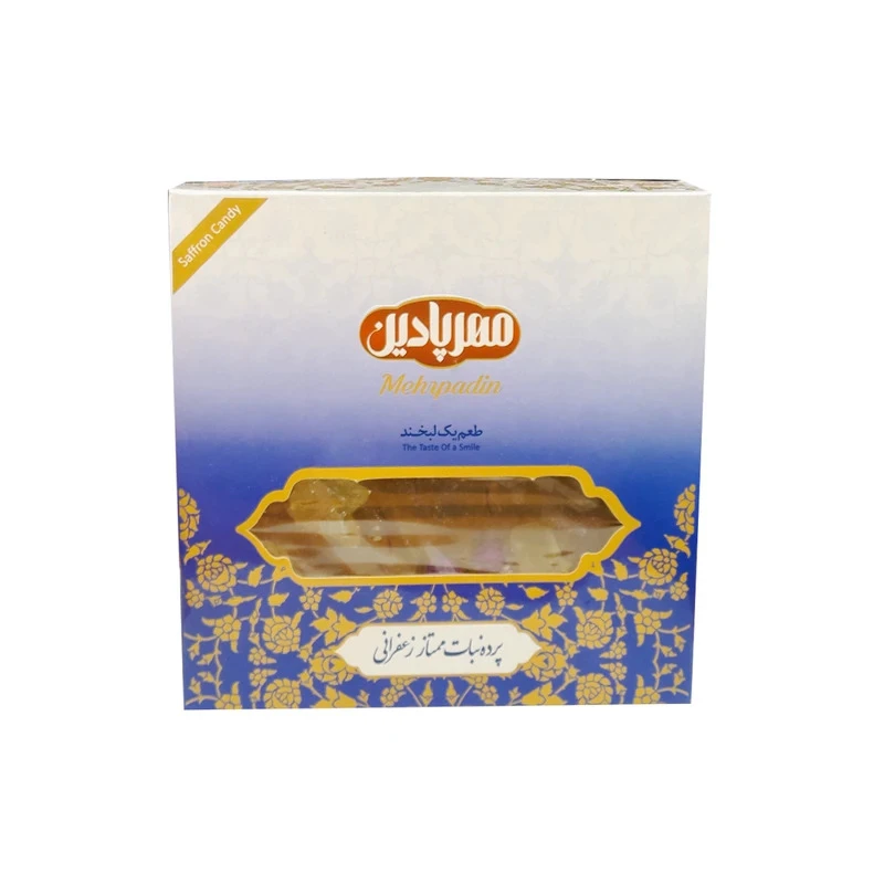  پرده نبات ممتاز زعفرانی مهرپادین یزد - 1000 گرم