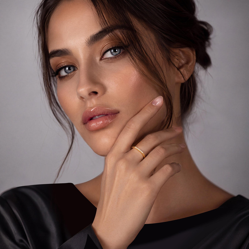 انگشتر طلا 18 عیار زنانه تاج مدل 4G229  - 2