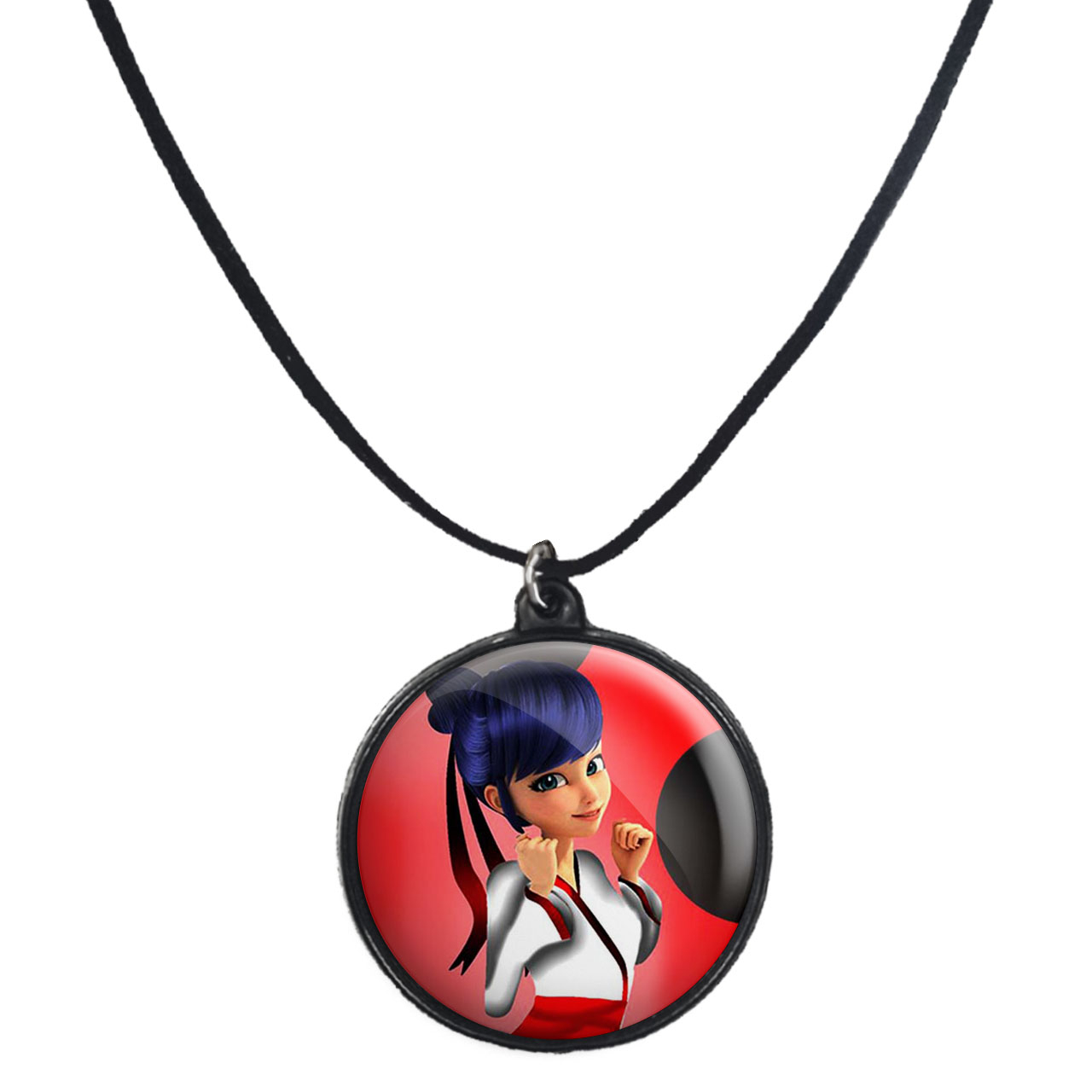 گردنبند پرمانه طرح کفشدوزکی کد pmb.7517 مدل دو طرفه