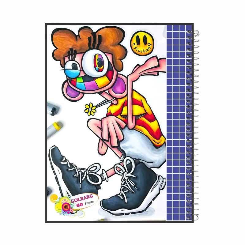 دفتر شطرنجی 60 برگ گلبرگ طرح  پسرانه کد 1148