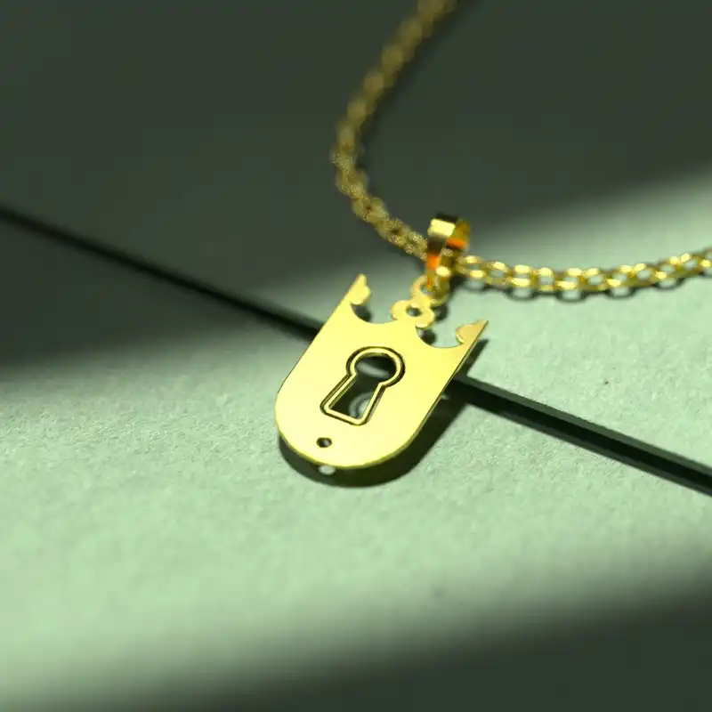 گردنبند طلا 18 عیار زنانه مدوپد مدل قفل کد F3-1-1116