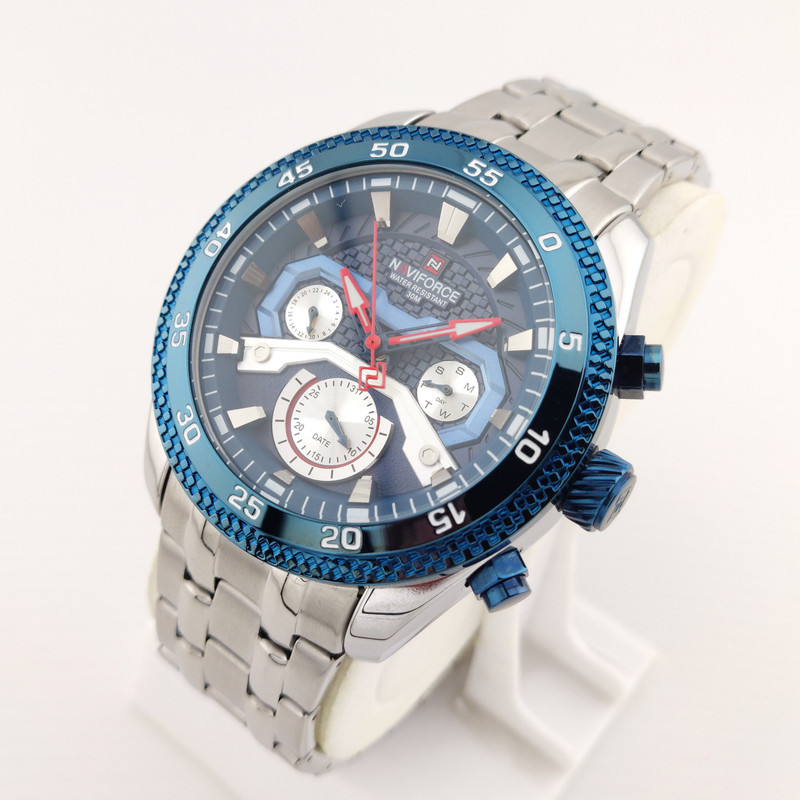 ساعت مچی عقربه‌ای مردانه نیوی فورس مدل سه موتوره فول تایم