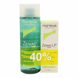 کرم ضد جوش نوروا سری Zeniac مدل LP Fort به همراه ژل پاک کننده نوروا مدل Zeniac