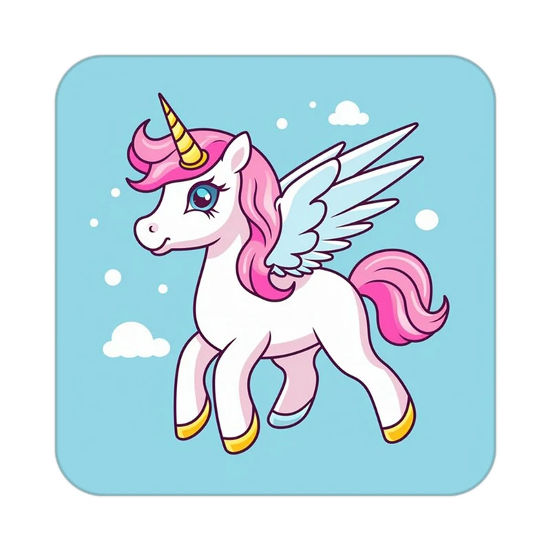 زیر لیوانی کاکتی طرح اسب تک شاخ و یونیکورن مدل mp30504