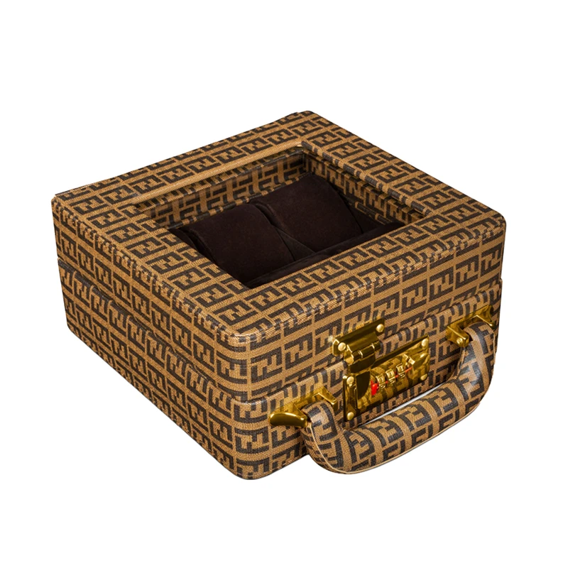 جعبه ساعت مدل 6 خانه چرمی مربعی کد TW-2484