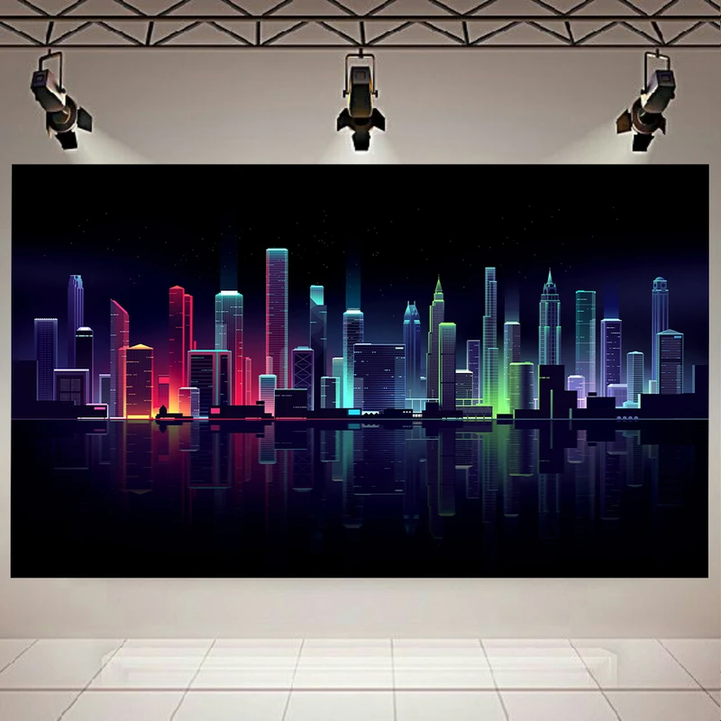 پوستر طرح ساختمان ها مدل نئون کد AR1742