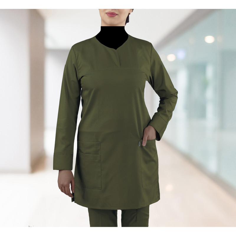 ست روپوش و شلوار اتاق عمل زنانه خضرا مدل اسکراب کد 38036