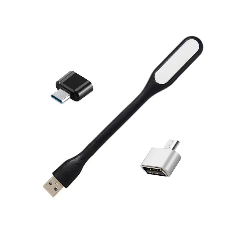 چراغ LED یو اس بی مدل A1 به همراه مبدل USB-C و MicroUSB