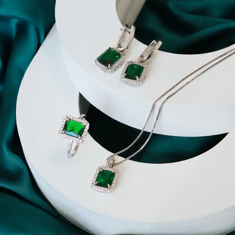 نیم ست نقره زنانه جی تی ای مدل جی لوکس