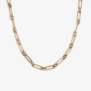 گردنبند طلا کم اجرت 18 عیار زنانه با زنجیر مینیمال ناریا مدل الندیل کد M30-2