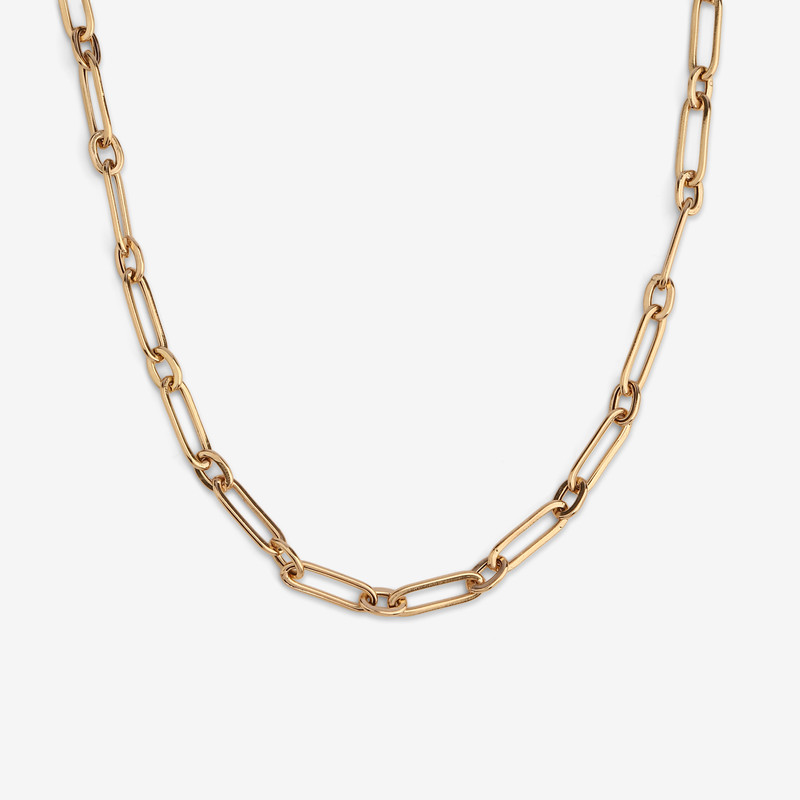 گردنبند طلا کم اجرت 18 عیار زنانه با زنجیر مینیمال ناریا مدل الندیل کد M30-2