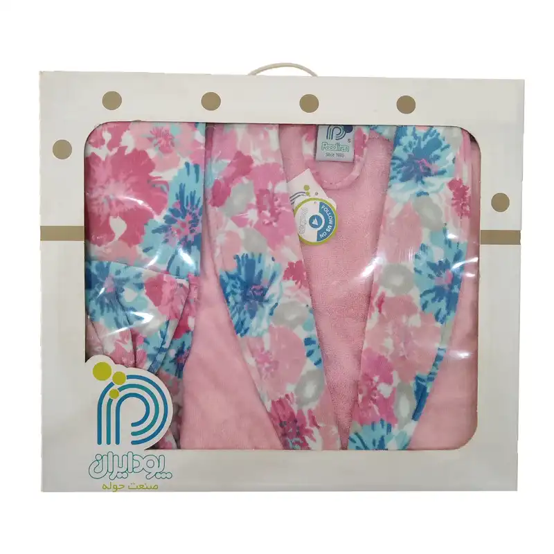 سرویس حوله پالتویی 5 تکه پودایران مدل پامچال