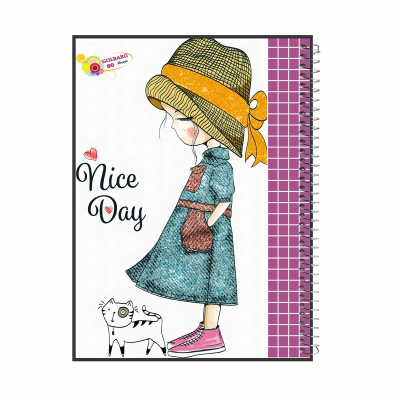 دفتر شطرنجی 60 برگ گلبرگ مدل دخترانه کد 1282