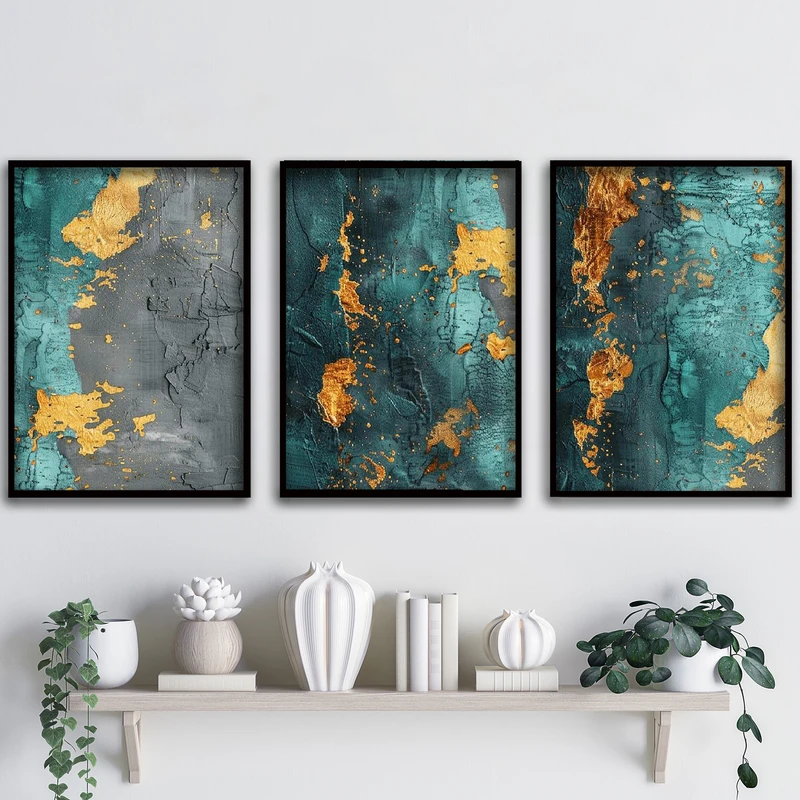 تابلو آتریسا طرح آبستره مدل ATA153 مجموعه 3 عددی 