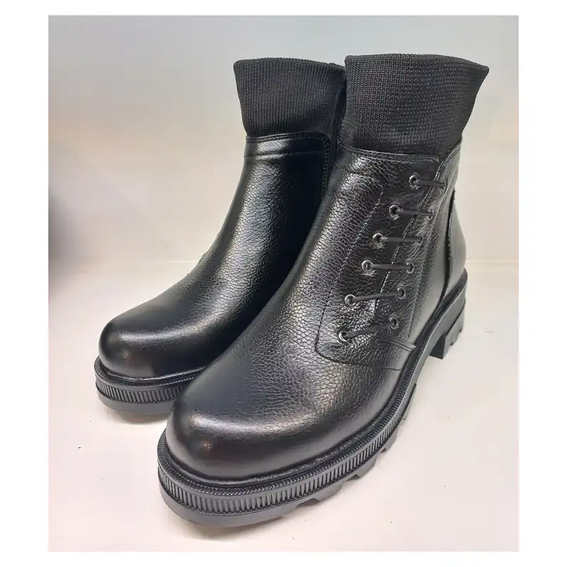 نیم بوت زنانه سرزمین چرم کد 145327 رنگ مشکی