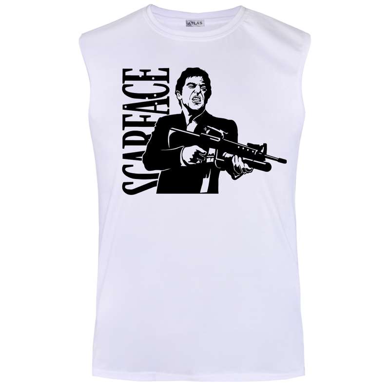 تاپ مردانه مدل SCARFACE کد TOW32 رنگ سفید