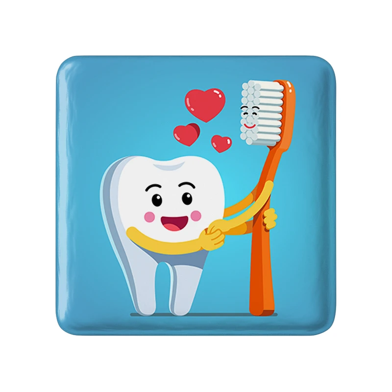 مگنت خندالو طرح دندان و دندان پزشکی کودکانه مدل مربعی کد 36700