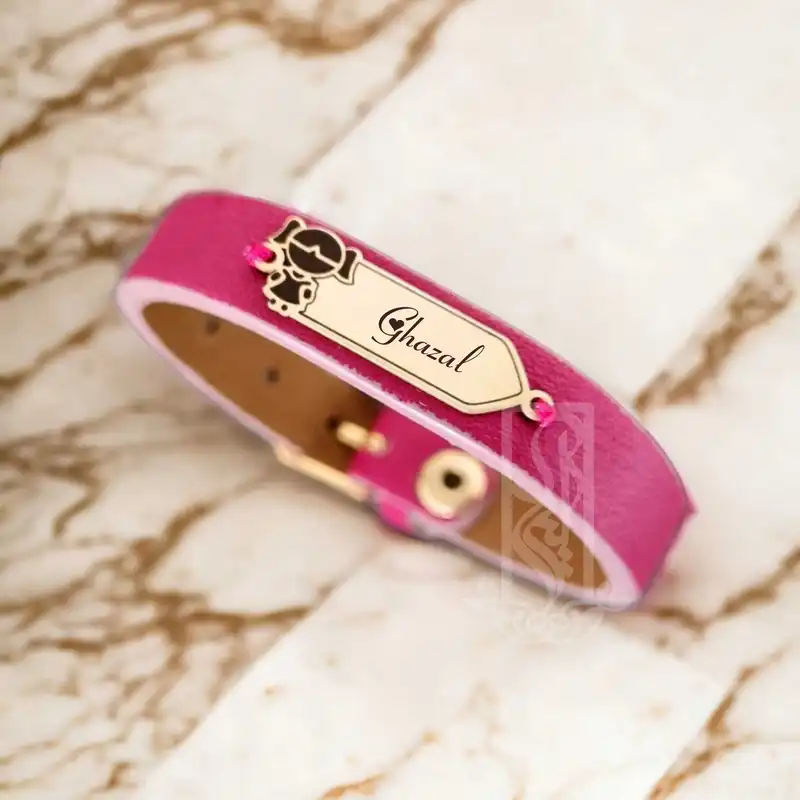 دستبند طلا 18 عیار دخترانه لیردا مدل اسم غزل 6744