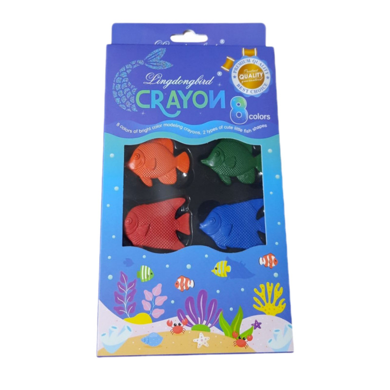 مداد شمعی 8 رنگ مدل جادویی طرح ماهی کد 121