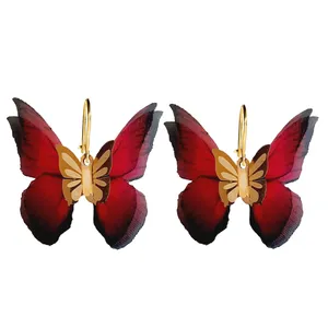 گوشواره طلا 18 عیار زنانه گالری یارطلا  مدل پروانه کد AGP40