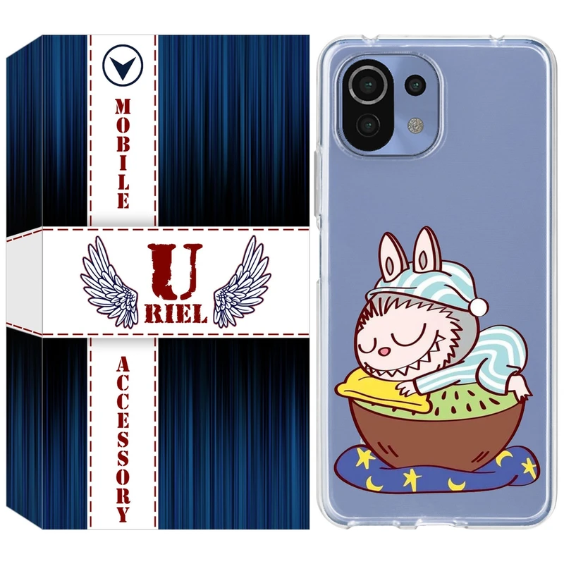 کاور یوریل قاب مدل Clear کد 127 طرح لبوبو Labubu مناسب برای گوشی موبایل شیائومی Mi 11 Lite / 11 Lite 5G NE