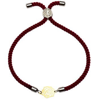 دستبند طلا 18 عیار زنانه کرابو طرح گل رز مدل r142