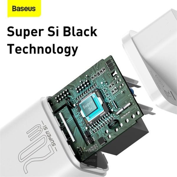 شارژر دیواری باسئوس مدل TZCCSUP-20W به همراه کابل تبدیل لایتنینگ
