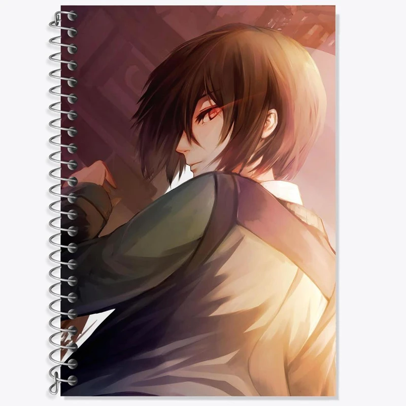 دفتر زبان 50 برگ خندالو مدل دو خط طرح توکا کریشیما انیمه توکیو غول Tokyo Ghoul کد 11916