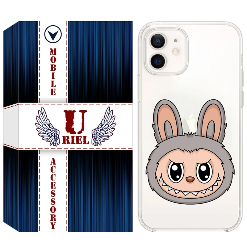 کاور یوریل قاب مدل Clear کد 114 طرح لبوبو Labubu مناسب برای گوشی موبایل اپل iPhone 12