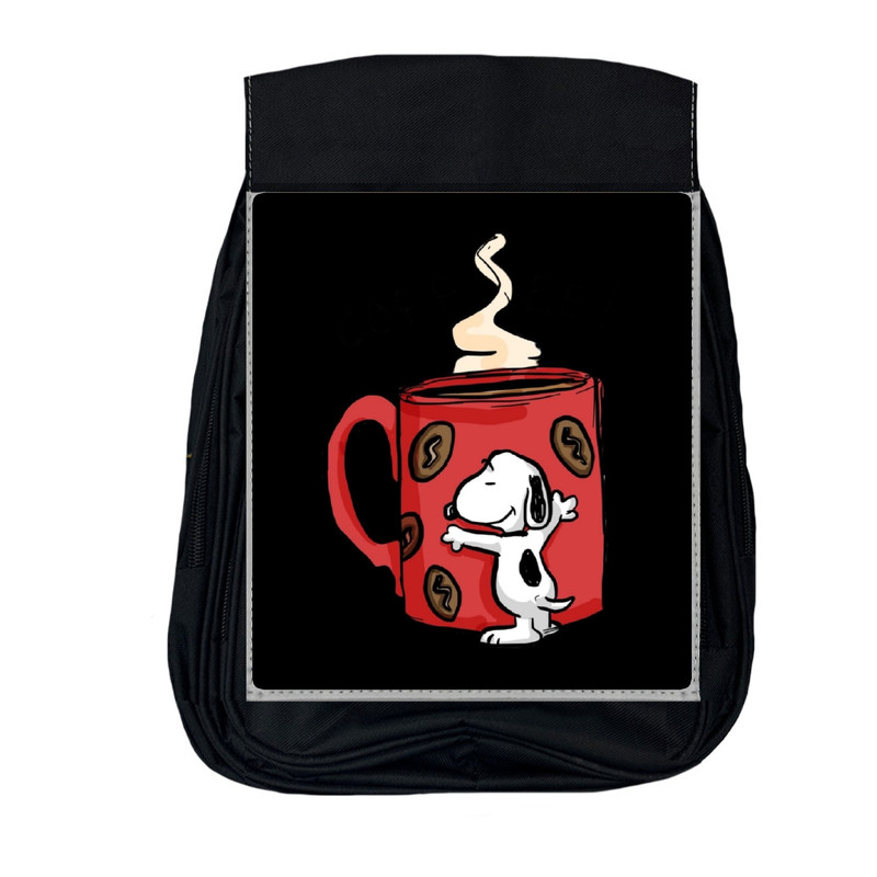 کوله پشتی مدرسه مدل اسنوپی و قهوه