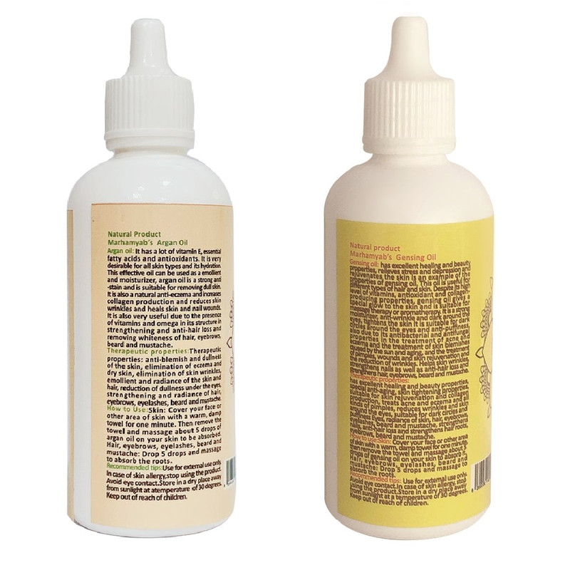 روغن تقویت کننده مو، مژه و ابرو مرهم یاب مدل جینسینگ و آرگان حجم 80 میلی لیتر مجموعه 2 عددی روغن تقویت کننده مو، مژه و ابرو مرهم یاب مدل جینسینگ و آرگان حجم 80 میلی لیتر مجموعه 2 عددی