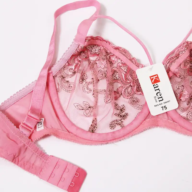 سوتین زنانه کارنا رز مدل فنردار کد 3377-4 رنگ صورتی