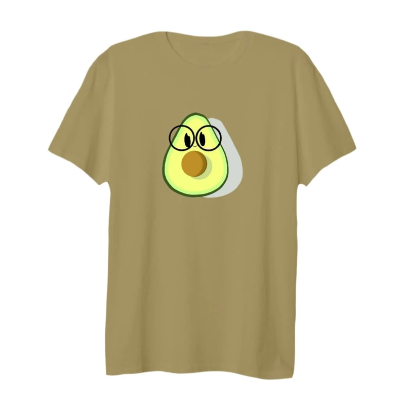 تی شرت لانگ آستین کوتاه زنانه مدل آووکادو عینکی