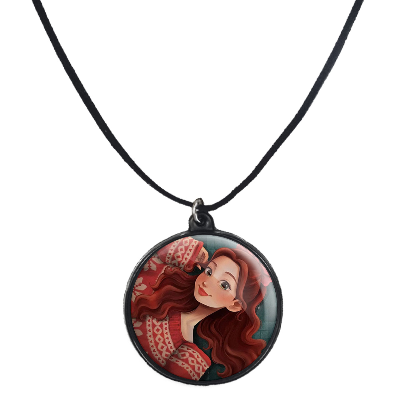 گردنبند پرمانه طرح دخترونه کد pmb.23434 مدل دو طرفه