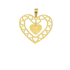 آویز گردنبند هایکا طرح قلب و حرف لاتین Z مدل ha205