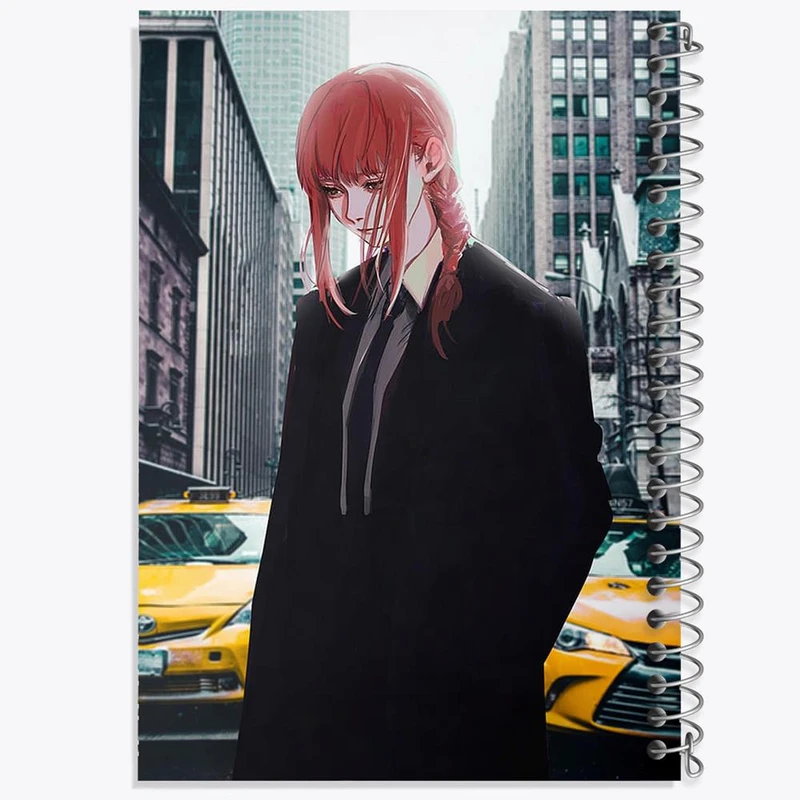 دفتر مشق 100 برگ خندالو طرح ماکیما انیمه مرد اره ای Chainsaw Man کد 17995