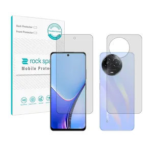 Rockspace HyGEL model transparent screen protector suitable for Realme 11X mobile phone along with the back of the phone