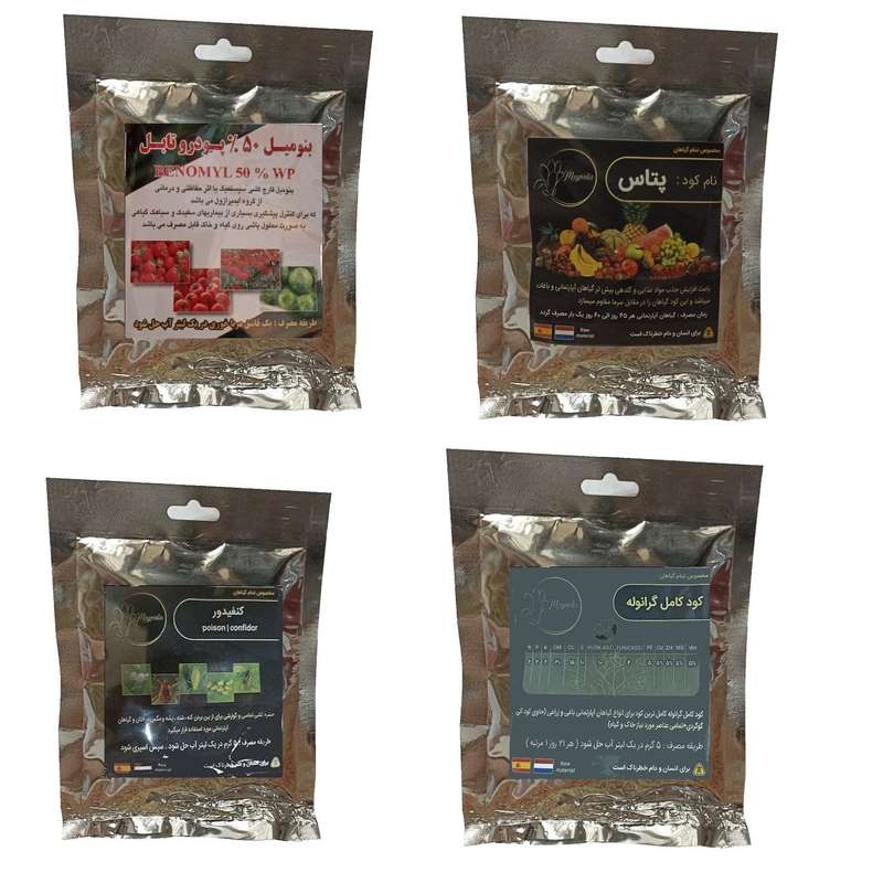 بنومیل و پتاس و کود کامل گرانوله و کنفیدور مدل raw material وزن 200 گرم بنومیل و پتاس و کود کامل گرانوله و کنفیدور مدل raw material وزن 200 گرم