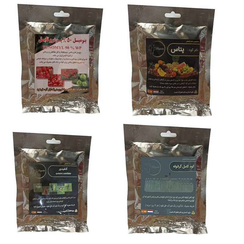 بنومیل و پتاس و کود کامل گرانوله و کنفیدور مدل raw material وزن 200 گرم بنومیل و پتاس و کود کامل گرانوله و کنفیدور مدل raw material وزن 200 گرم