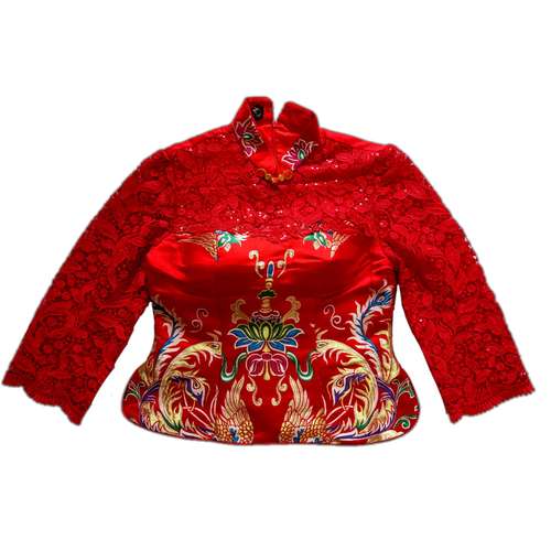 بلوز آستین بلند زنانه مدل مجلسی گیپوردار