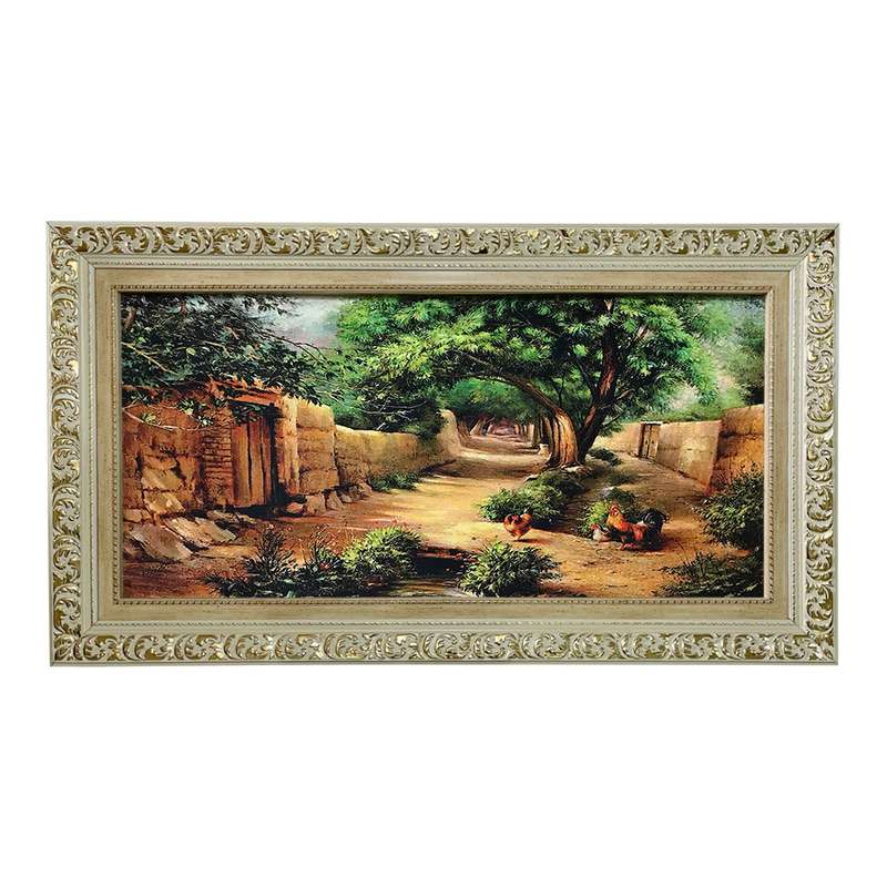 تابلو فرش ماشینی طرح دستبافت مدل کوچه باغ کد 7677