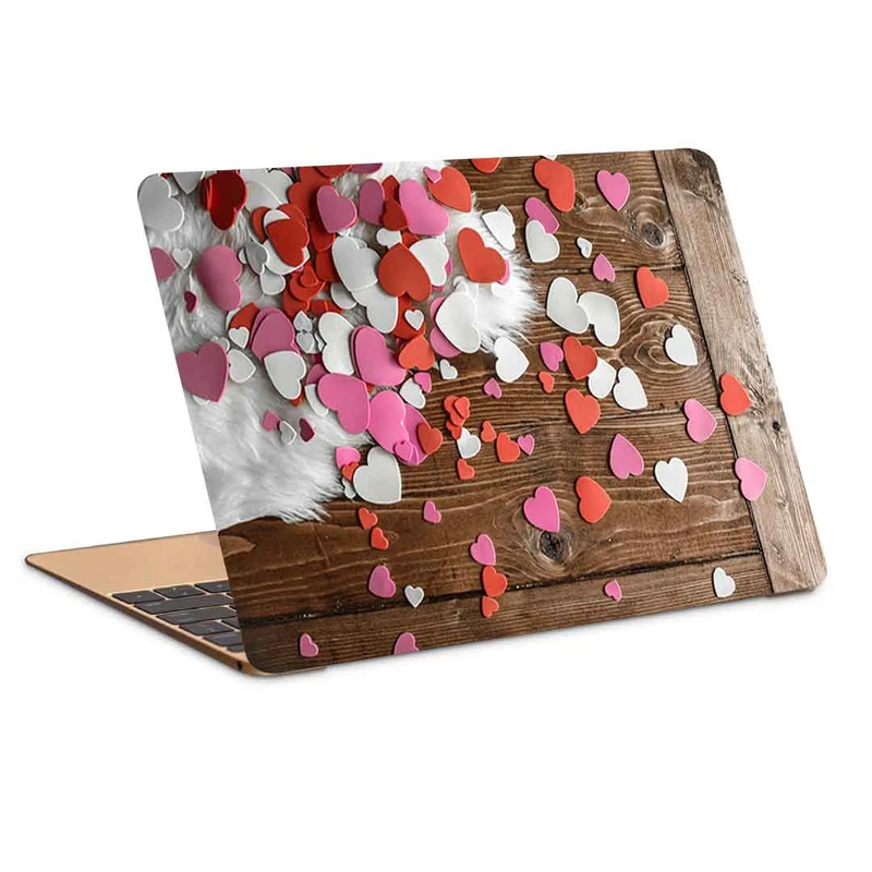 استیکر لپ تاپ طرح hearts multicolored fur table کد P-802 مناسب برای لپ تاپ 15.6 اینچ