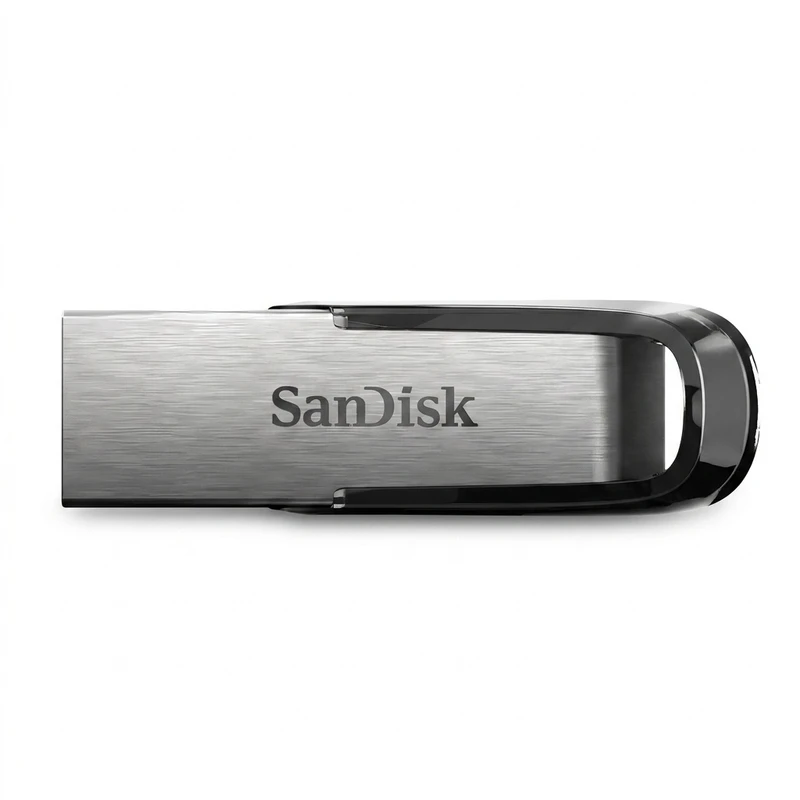 فلش مموری سن دیسک مدل Ultra Flair CZ73 ظرفیت 16 گیگابایت با بدنه فلزی، پورت USB 3.0، سازگار با USB 2.0 و قابلیت رمزگذاری فایل‌ها