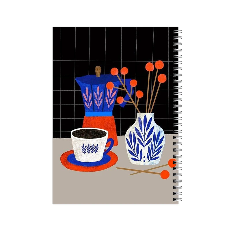 دفتر مشق 50 برگ بامبیلیپ طرح چیدمان مینی مال قهوه و موکاپات و گلدان کد 1546903