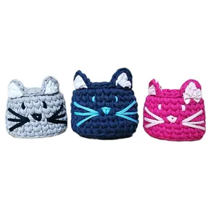 سبد قلاب بافی تریکو مدل جا مدادی مجموعه 3 عددی