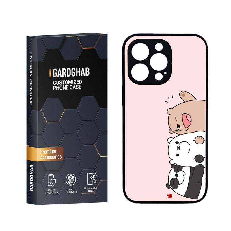 کاور گارد قاب مدل دورژله ای پشت گلس فانتزی مناسب برای گوشی موبایل اپل iPhone 13 Pro