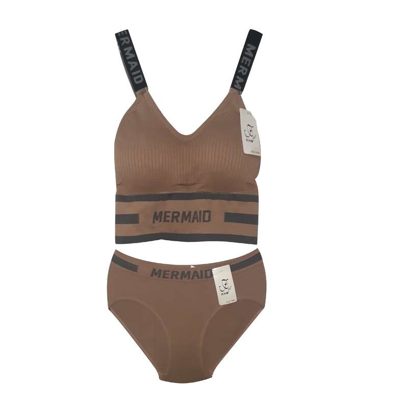 ست شورت و نیم تنه زنانه مدل اسپرت کبریتی رنگ نسکافه ای