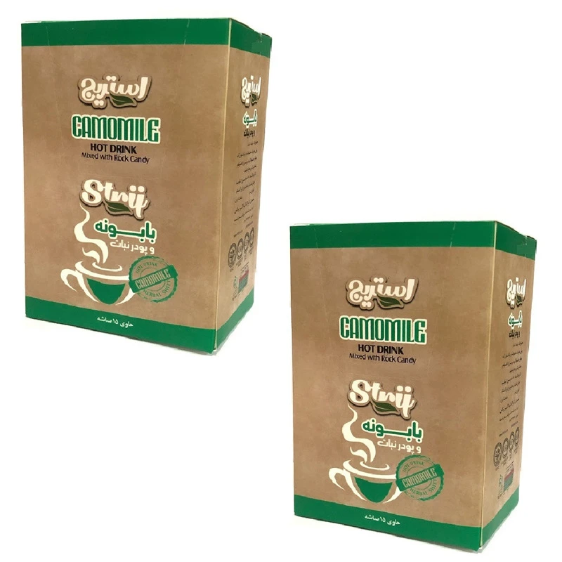  پودر نوشیدنی بابونه و نبات ساشه ای استریج دو بسته 15عددی