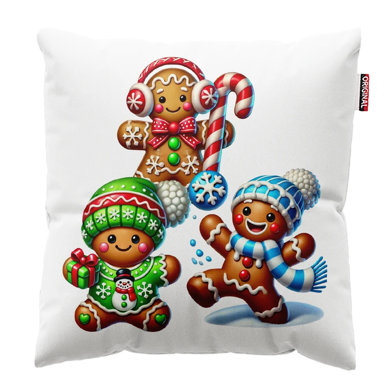 کوسن پاد آفرین مدل کریسمس طرح کوکی بیسکویتی کد PK302438 سایز 30*30 سانتی متر